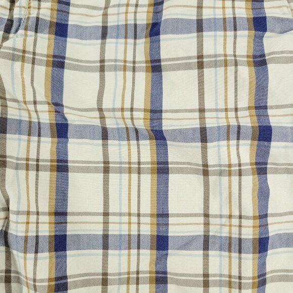 American Eagle Shorts Men's Size 36 Beige Plaid Chino Embroidered Logo Pockets - Picture 6 of 16
